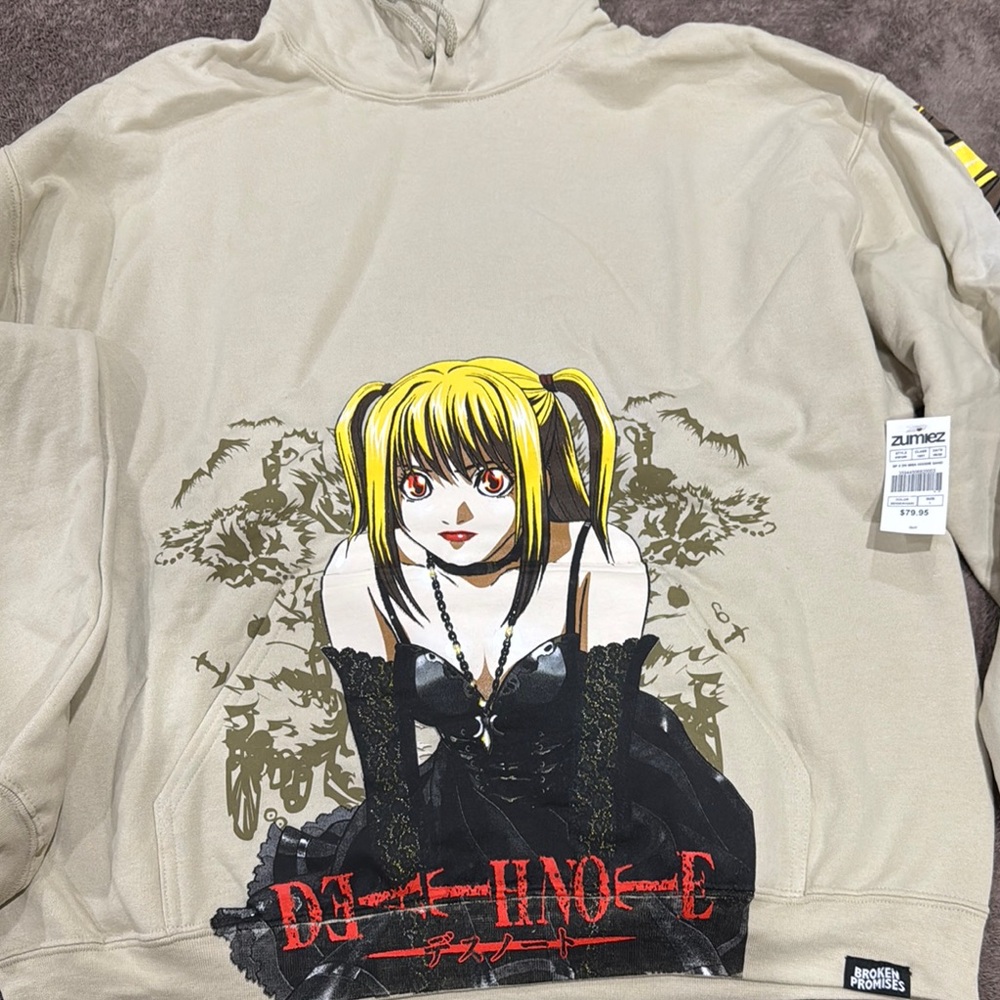 Deathnote Anime Graphic Hoodie with Blonde Character
